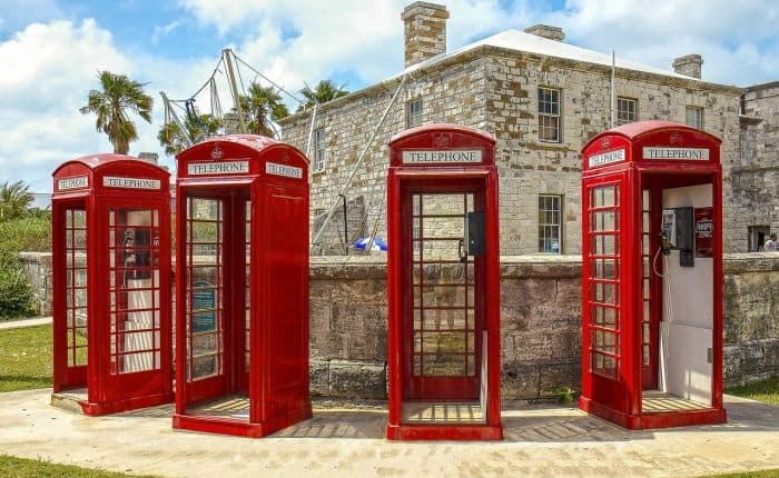 Red phone booths in Bermuda