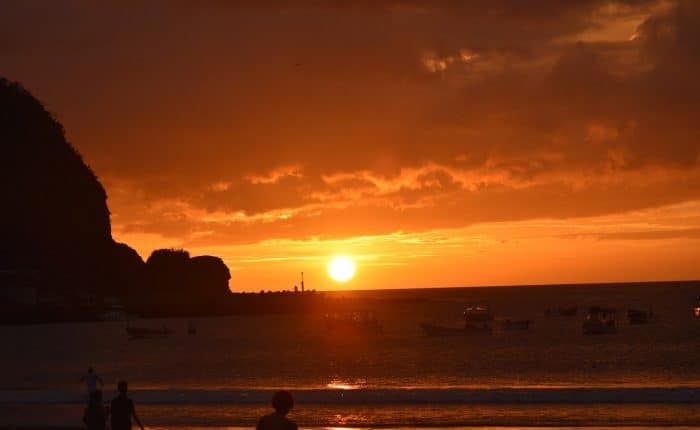 San Juan del sur, Nicaragua beach and sun setting