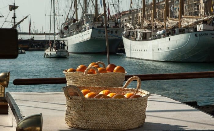 Basket of tomatoes in France