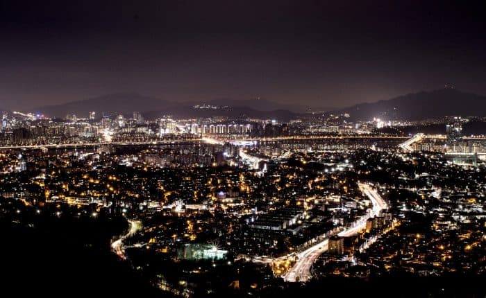 Night Sky in Seoul Korea