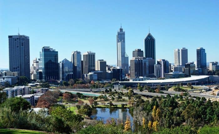 Skyline of Perth Australia