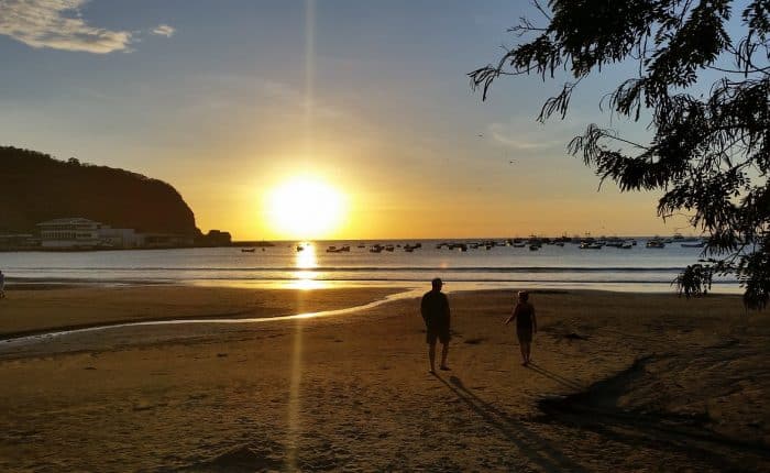 sunset by the beach in Nicaragua