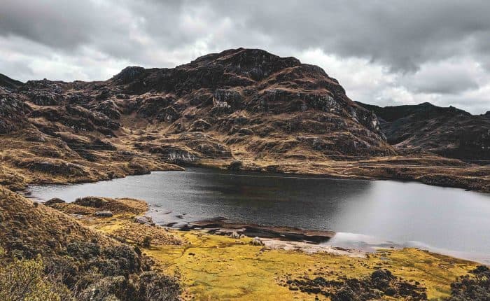 Beautiful lake surrounded by small hills