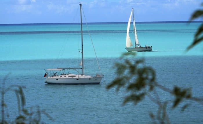 Sail boats in the water in Antigua