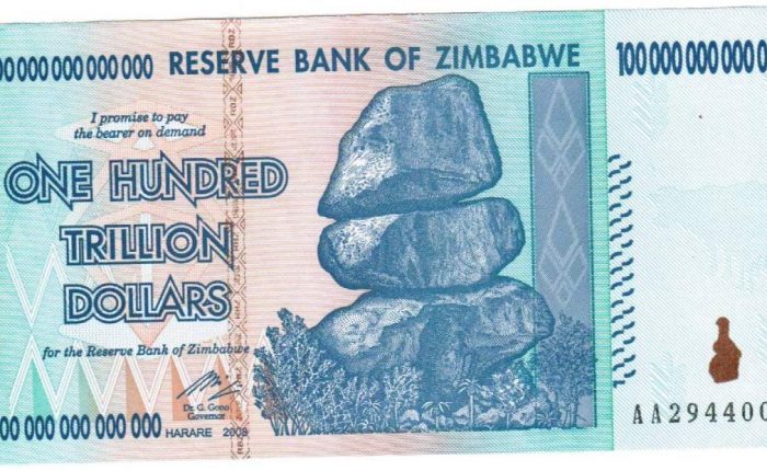 Zimbabwe dollar bill