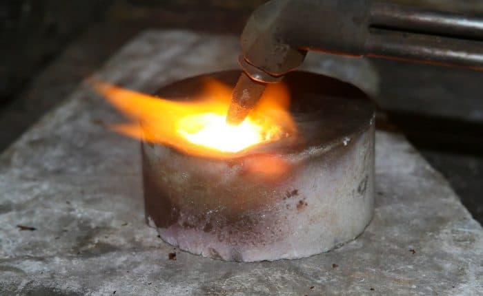Silver Bar Being Melted