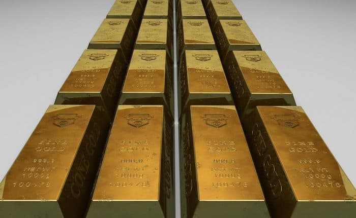Gold bars lined up