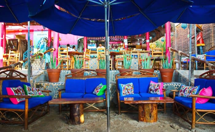 Colorful Mexican Beach Restaurant