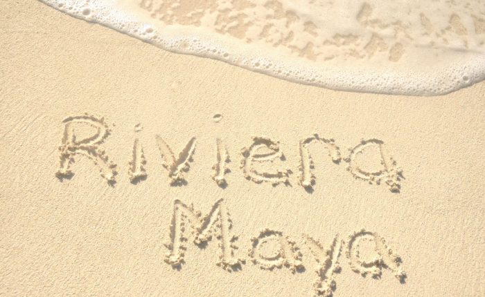 Riviera Maya Written in Sand on Beach