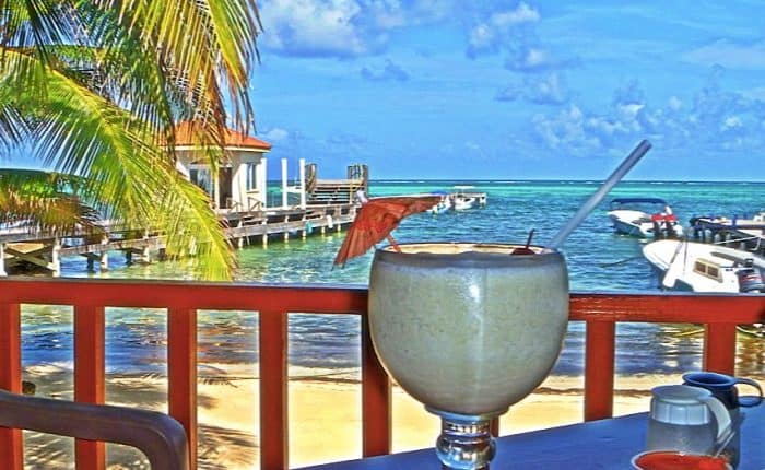 Cocktail overlooking the ocean